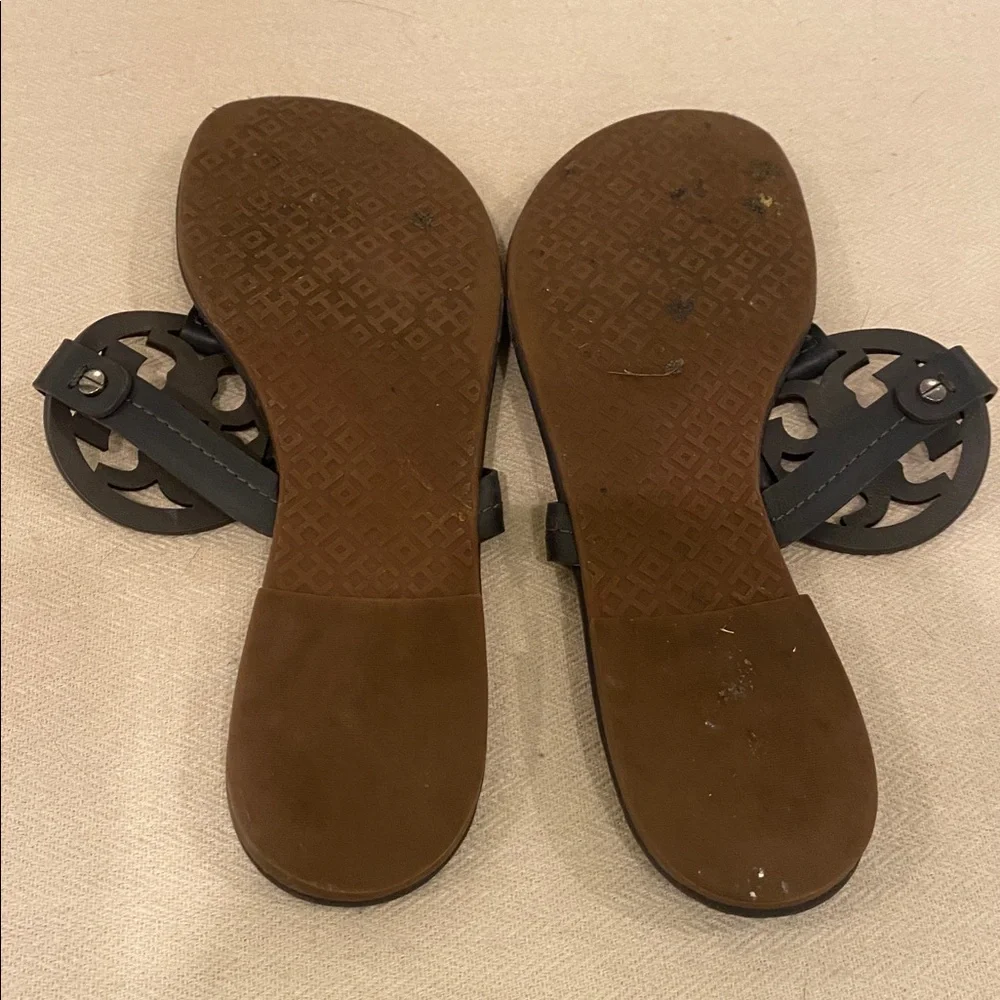 Tory Burch, navy blue Miller sandals. Size 9. - Picture 5 of 7